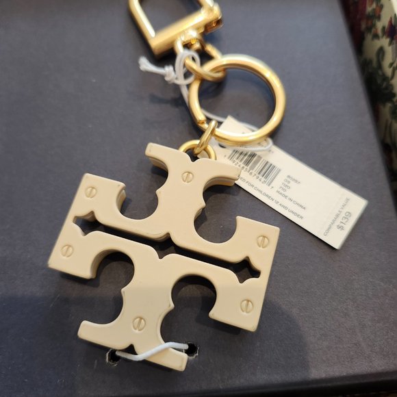 New Tory Burch T MONOGRAM LOGO KEY RING/FOB | eBay New Tory Burch T-logo keychain